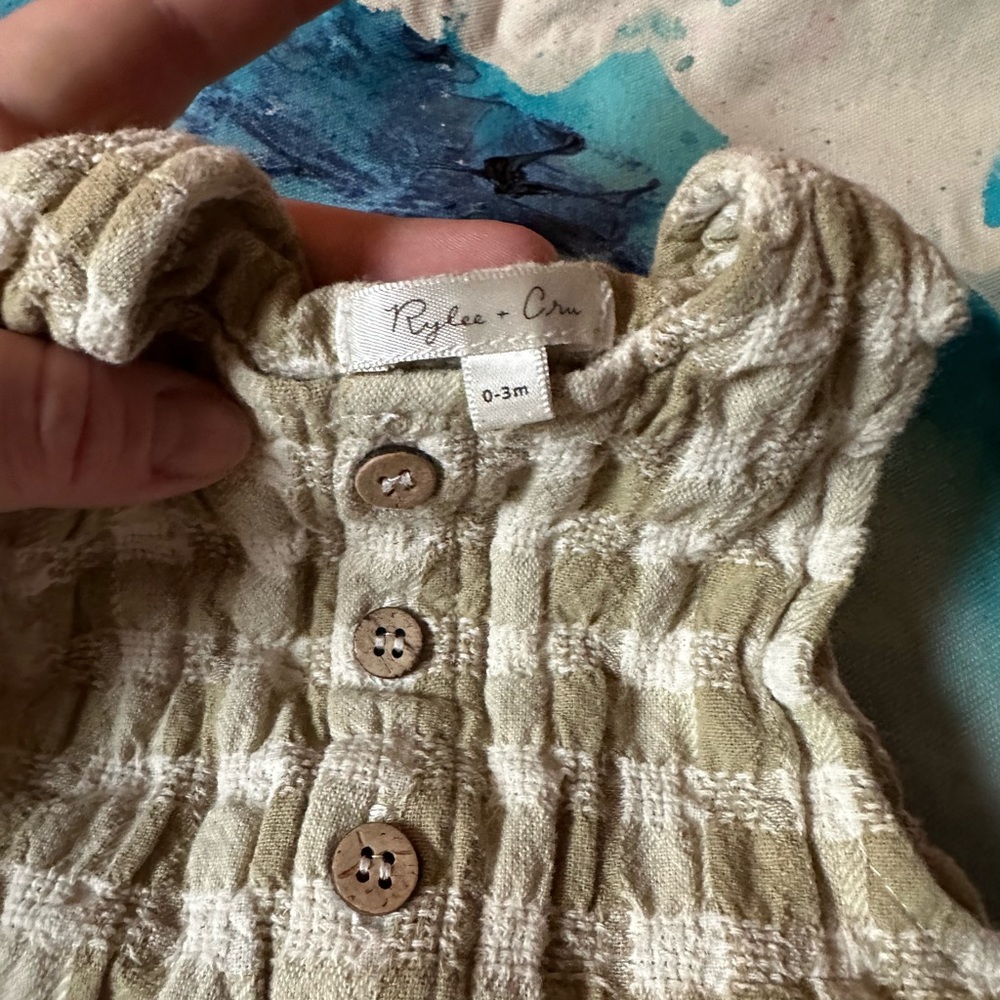 Woven Gingham Plaid Rylee + Cru Jumpsuit Overalls